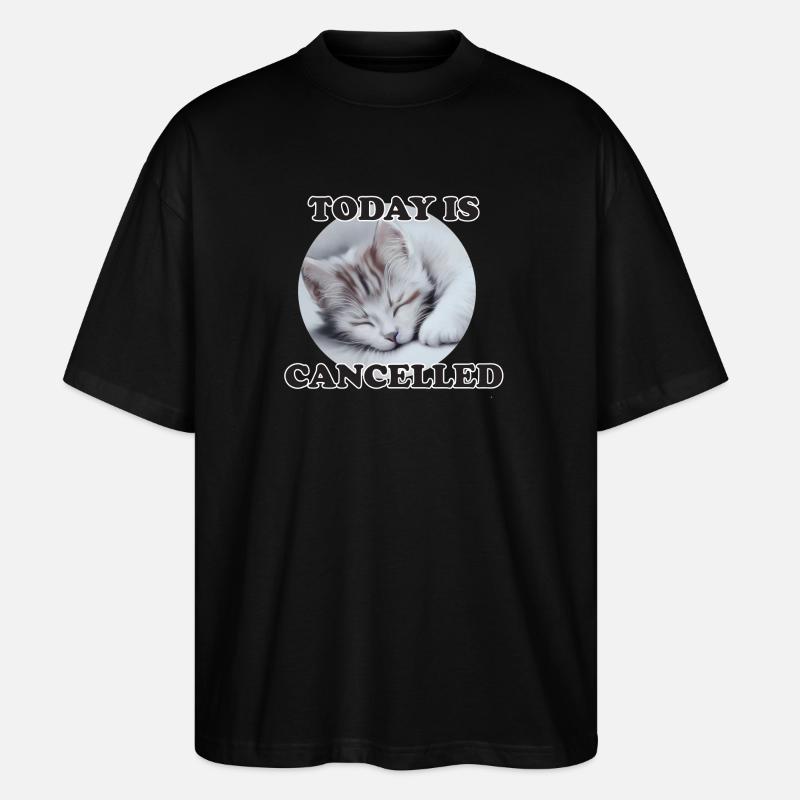 chat endormi - T-shirt bio Blaster 2.0 coupe oversize Stanley/Stella Unisexe - noir