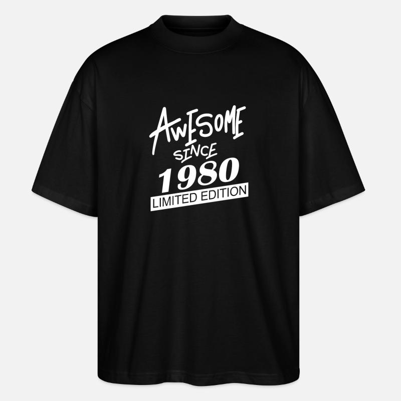 1980 Geschenk - Stanley/Stella Oversized Unisex Bio T-Shirt Blaster 2.0 - Schwarz