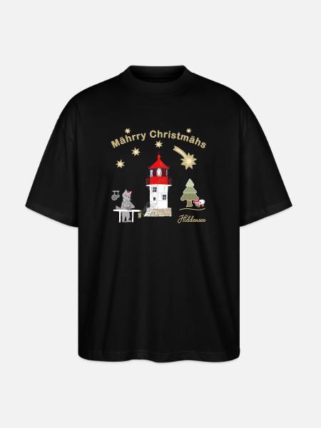 Christmas lighthouse Gellen on Hiddensee - Stanley/Stella Oversized Unisex Organic T-shirt Blaster 2.0 - black