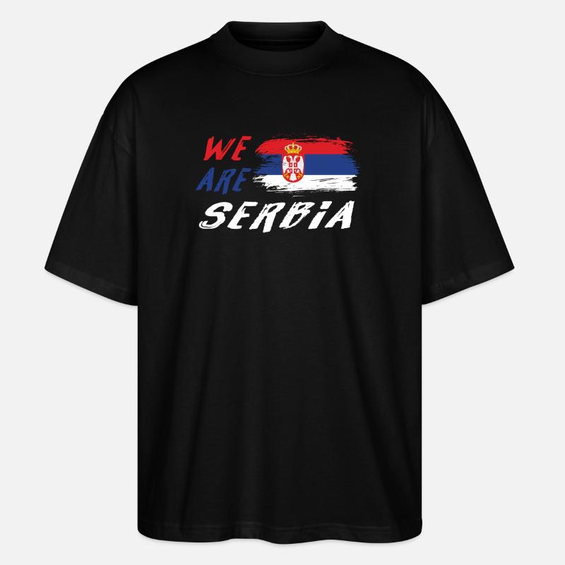 Wir sind Serbien - Stanley/Stella Oversized Unisex Bio T-Shirt Blaster 2.0 - Schwarz