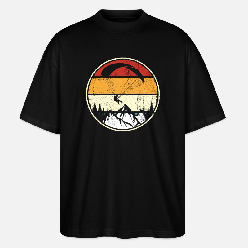 Sunset Peaks Eagle Circle - Stanley/Stella Oversized Unisex Bio T-Shirt Blaster 2.0 - Schwarz