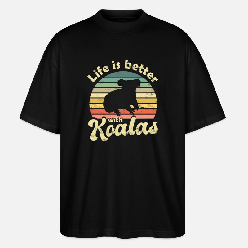 Koala Koala Bear - Stanley/Stella Oversized Unisex Organic T-shirt Blaster 2.0 - black