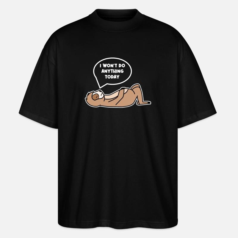 Urwaldbewohner Chillen Faultier Faul Zoo Statement - Stanley/Stella Oversized Unisex Bio T-Shirt Blaster 2.0 - Schwarz