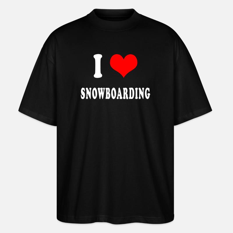 Ich liebe Snowboarden - Stanley/Stella Oversized Unisex Bio T-Shirt Blaster 2.0 - Schwarz
