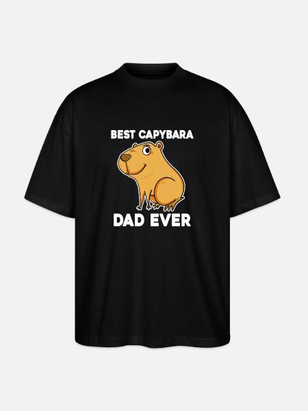 Capybara Father Capybara - Stanley/Stella Oversized Unisex Organic T-shirt Blaster 2.0 - black