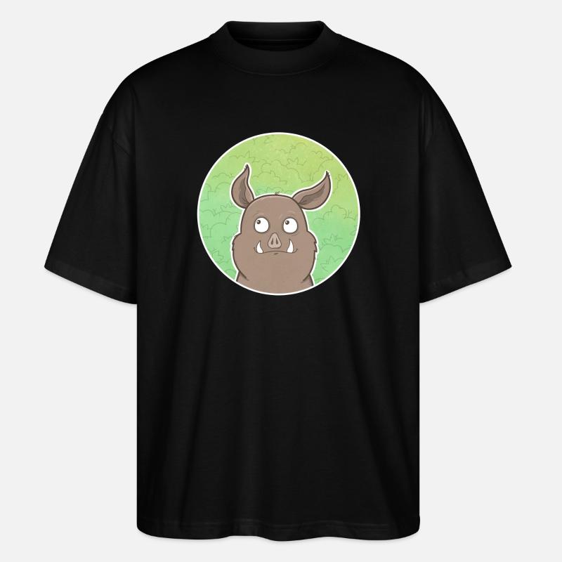 Wildschwein - Stanley/Stella Oversized Unisex Bio T-Shirt Blaster 2.0 - Schwarz