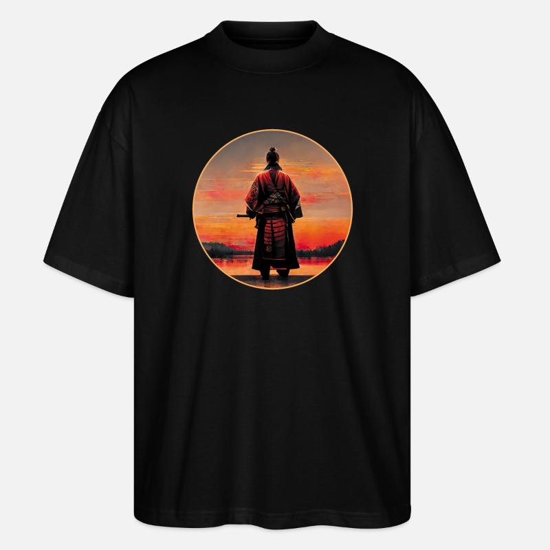 Samurai-Krieger - Stanley/Stella Oversized Unisex Bio T-Shirt Blaster 2.0 - Schwarz