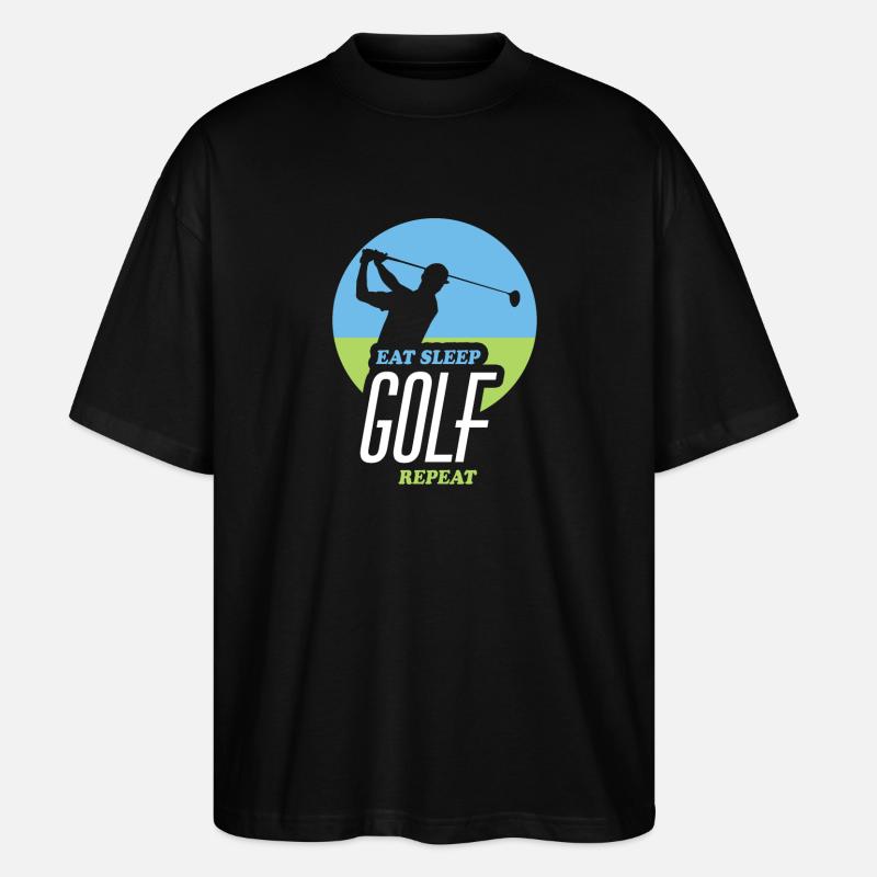 Eating, Sleeping, Golfing, Repeating - Stanley/Stella Oversized Unisex Organic T-shirt Blaster 2.0 - black