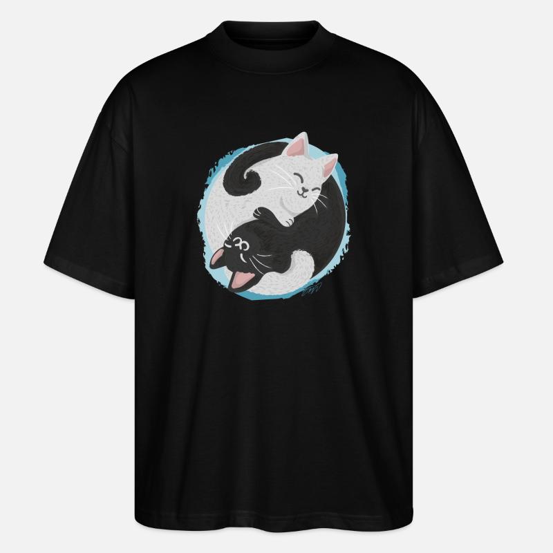 Jing Jang Cats - Stanley/Stella Oversized Unisex Organic T-shirt Blaster 2.0 - black
