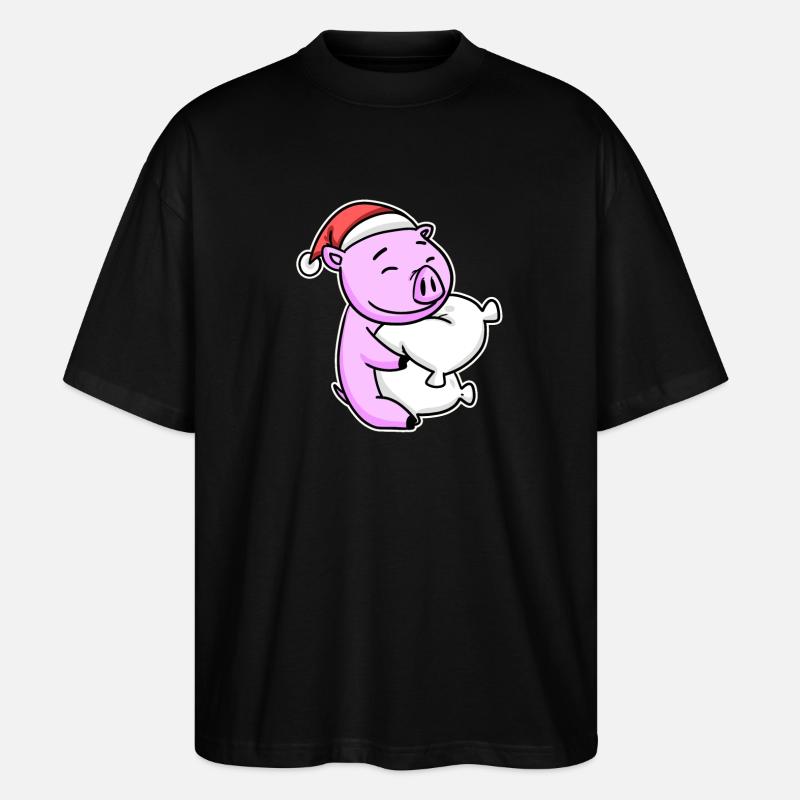 Cochon Noël Sommeil Sommeil Sommeil - T-shirt bio Blaster 2.0 coupe oversize Stanley/Stella Unisexe - noir