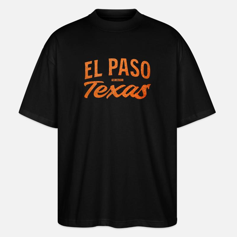Logo d’écriture d’El Paso, Texas - T-shirt bio Blaster 2.0 coupe oversize Stanley/Stella Unisexe - noir