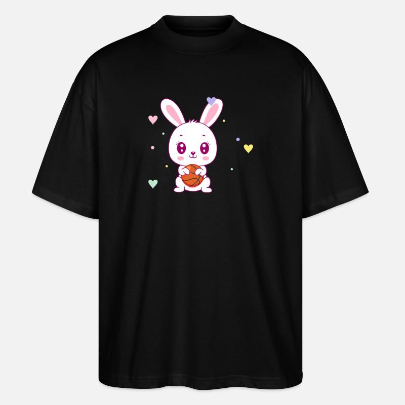 Mignon lapin de basket - T-shirt bio Blaster 2.0 coupe oversize Stanley/Stella Unisexe - noir