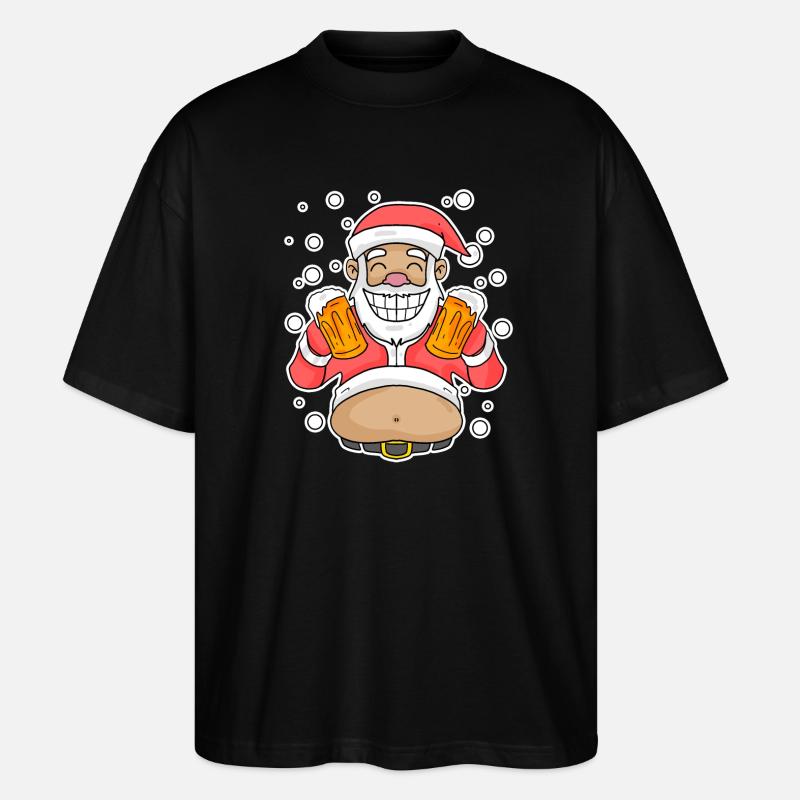 Softened Beer Santa Claus - Stanley/Stella Oversized Unisex Organic T-shirt Blaster 2.0 - black
