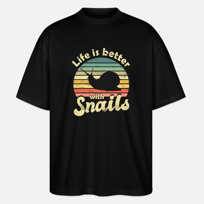 Schnecke Schnecken - Stanley/Stella Oversized Unisex Bio T-Shirt Blaster 2.0 - Schwarz