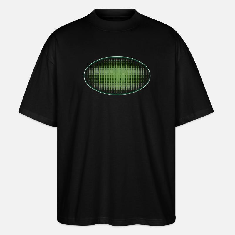 Oval green dots, with frame - Stanley/Stella Oversized Unisex Organic T-shirt Blaster 2.0 - black