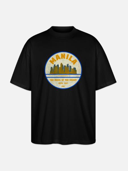 Manila Skyline – Perle des Orients - Stanley/Stella Oversized Unisex Bio T-Shirt Blaster 2.0 - Schwarz
