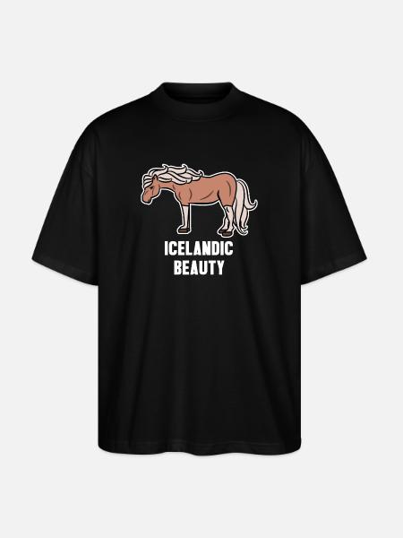 Islandpferde Cool Pferde Statement Pferdefan - Stanley/Stella Oversized Unisex Bio T-Shirt Blaster 2.0 - Schwarz