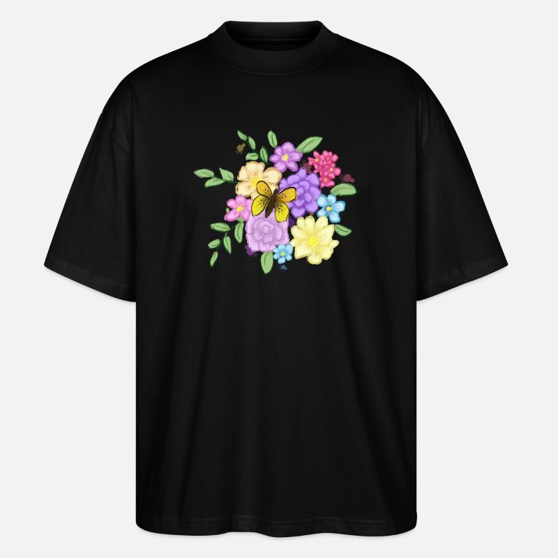 Blumenstrauß - Stanley/Stella Oversized Unisex Bio T-Shirt Blaster 2.0 - Schwarz