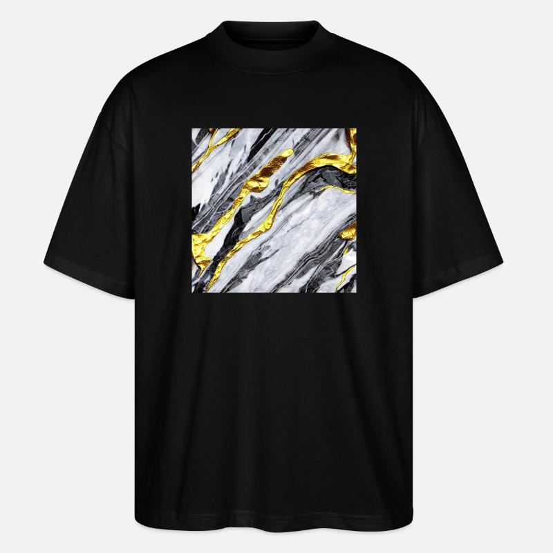 Marmorgold Struktur - Stanley/Stella Oversized Unisex Bio T-Shirt Blaster 2.0 - Schwarz