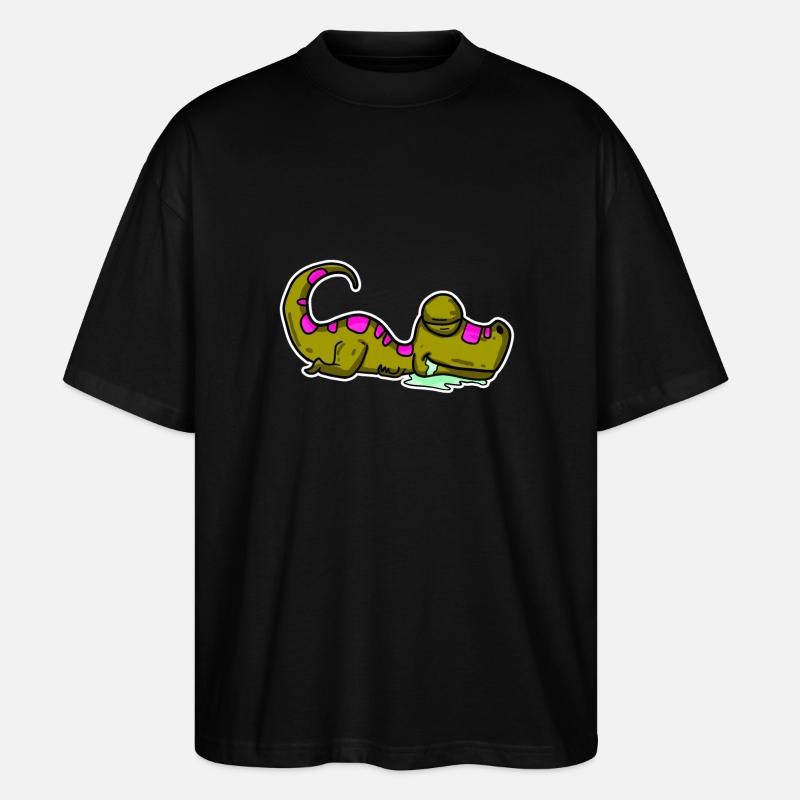Dino endormi - T-shirt bio Blaster 2.0 coupe oversize Stanley/Stella Unisexe - noir
