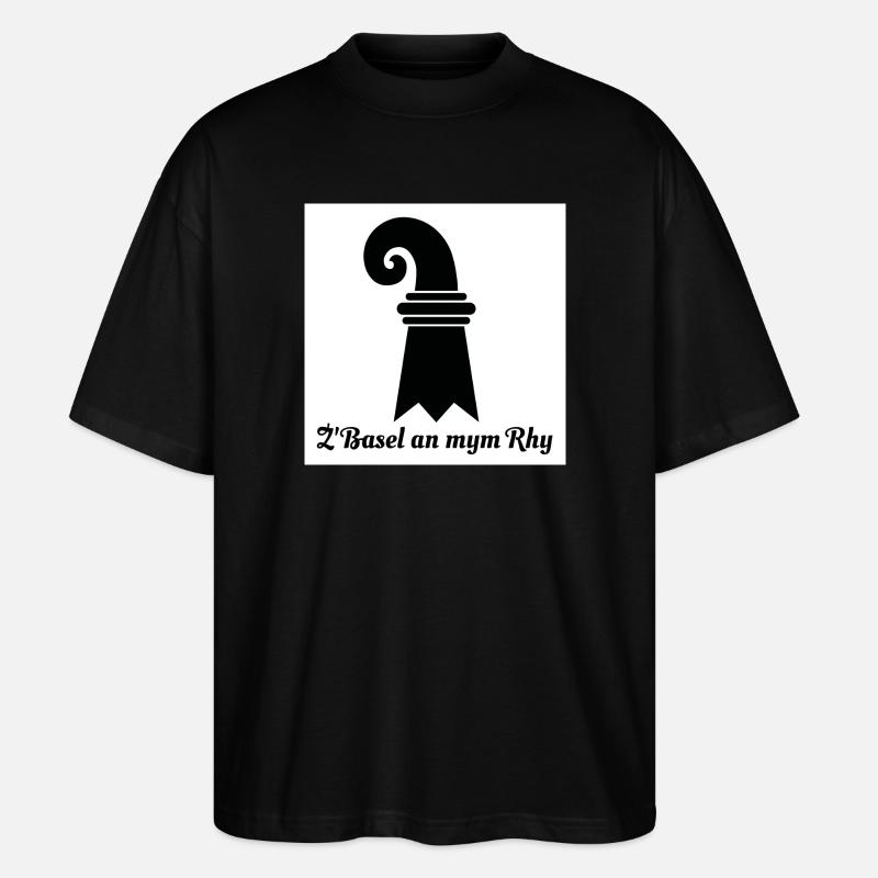 Basel am Rhein - Stanley/Stella Oversized Unisex Bio T-Shirt Blaster 2.0 - Schwarz