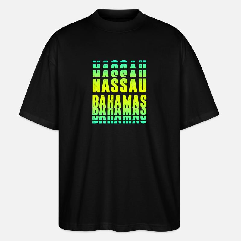 Design de Nassau aux Bahamas - T-shirt bio Blaster 2.0 coupe oversize Stanley/Stella Unisexe - noir
