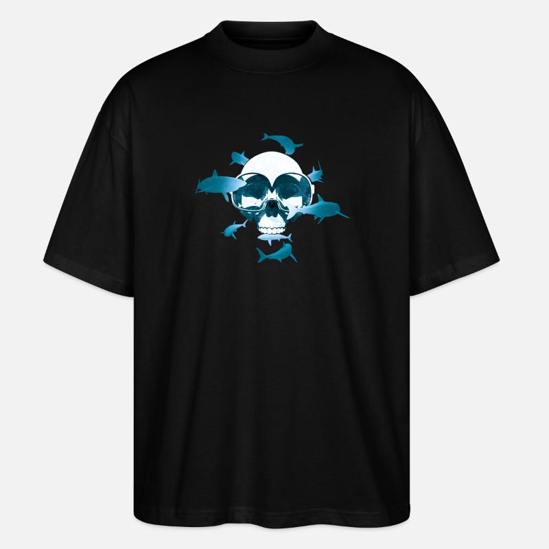 Schädel & Tauchen - Stanley/Stella Oversized Unisex Bio T-Shirt Blaster 2.0 - Schwarz
