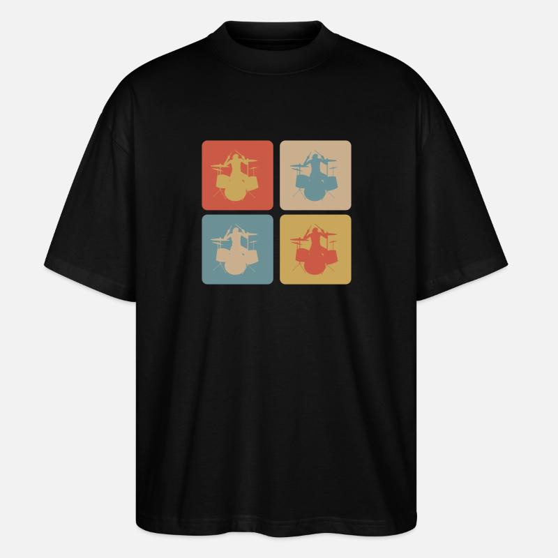Schlagzeug Design - Stanley/Stella Oversized Unisex Bio T-Shirt Blaster 2.0 - Schwarz