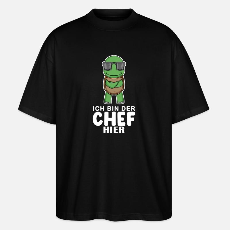 Cool Schildkröte Chef - Stanley/Stella Oversized Unisex Bio T-Shirt Blaster 2.0 - Schwarz