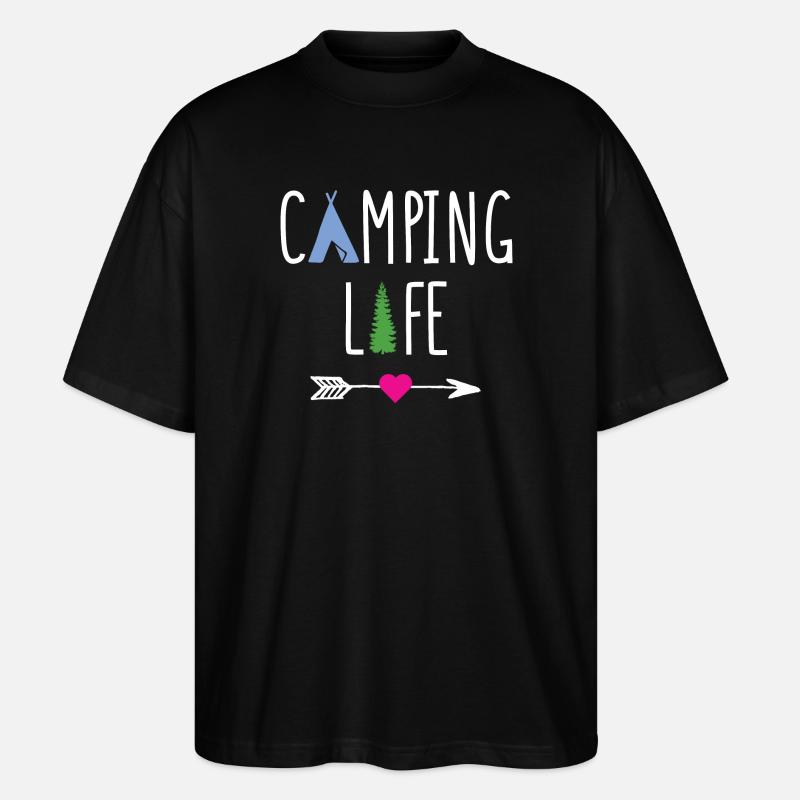 Leben auf dem Campingplatz - Stanley/Stella Oversized Unisex Bio T-Shirt Blaster 2.0 - Schwarz