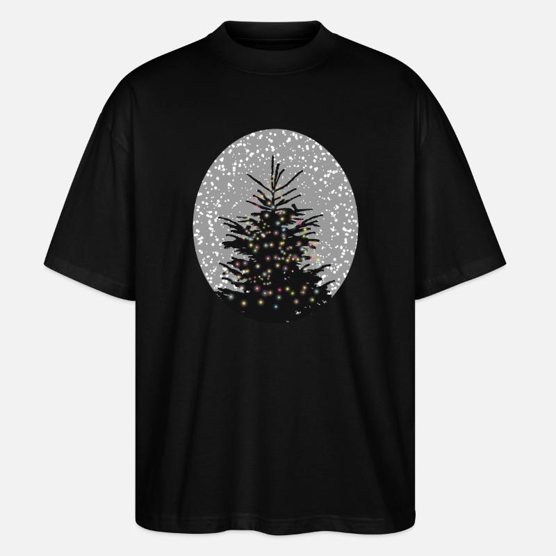 beleuchteter Weihnachtsbaum im Schnee - Stanley/Stella Oversized Unisex Bio T-Shirt Blaster 2.0 - Schwarz