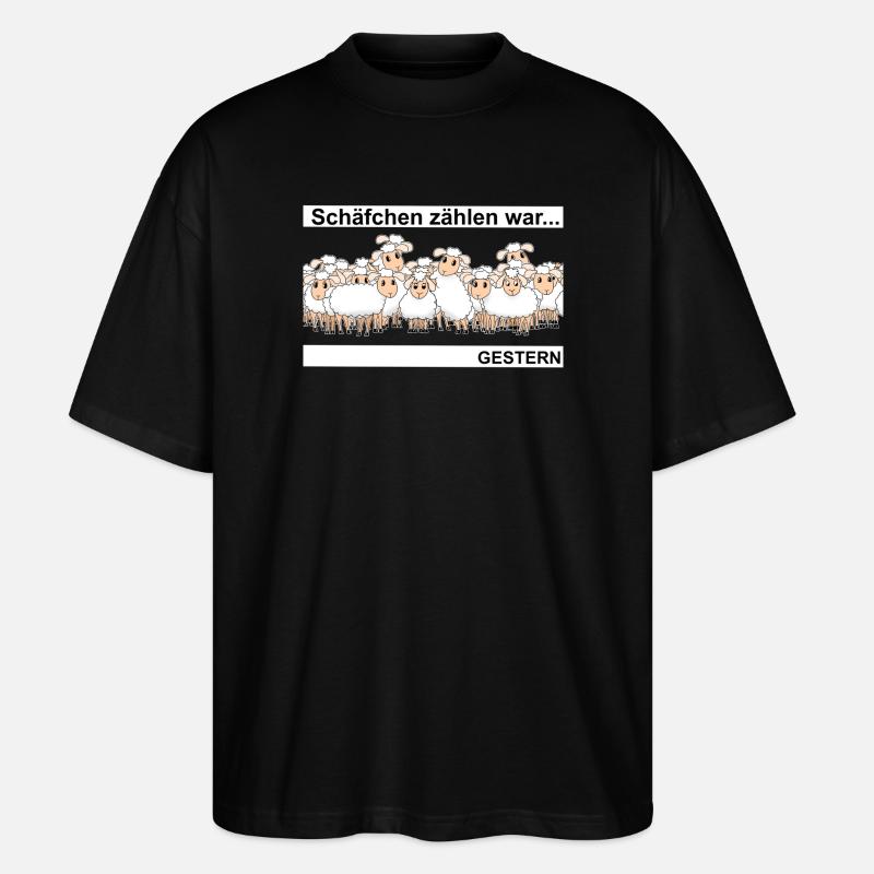 Schäfchen zählen - Stanley/Stella Oversized Unisex Bio T-Shirt Blaster 2.0 - Schwarz