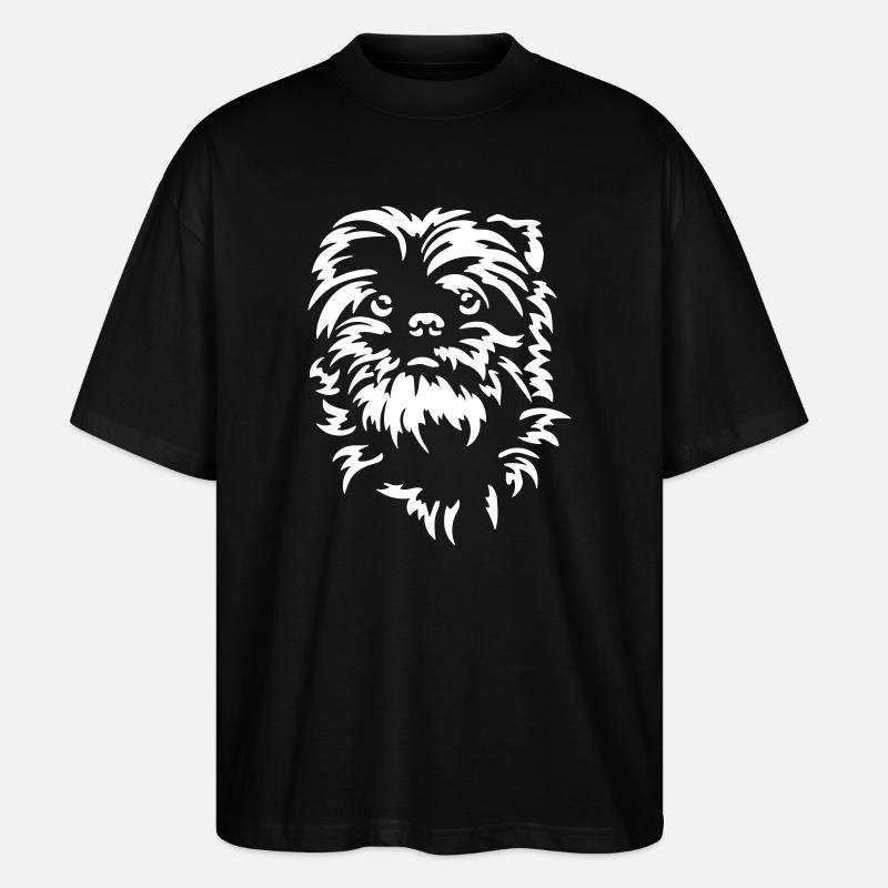 Affenpinscher head "Black Edition" - Stanley/Stella Oversized Unisex Organic T-shirt Blaster 2.0 - black