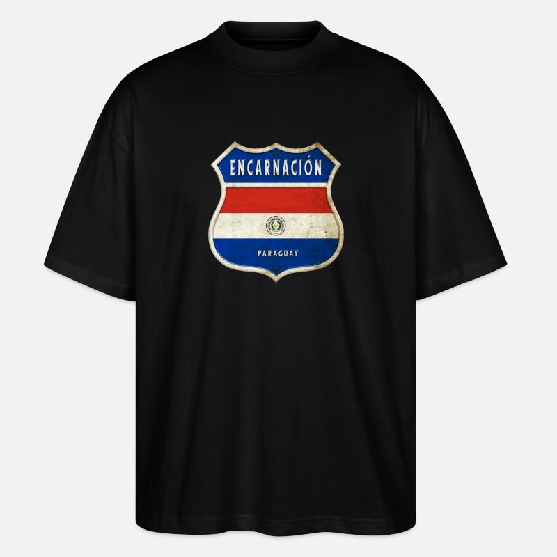 Encarnación Paraguay Design du drapeau - T-shirt bio Blaster 2.0 coupe oversize Stanley/Stella Unisexe - noir