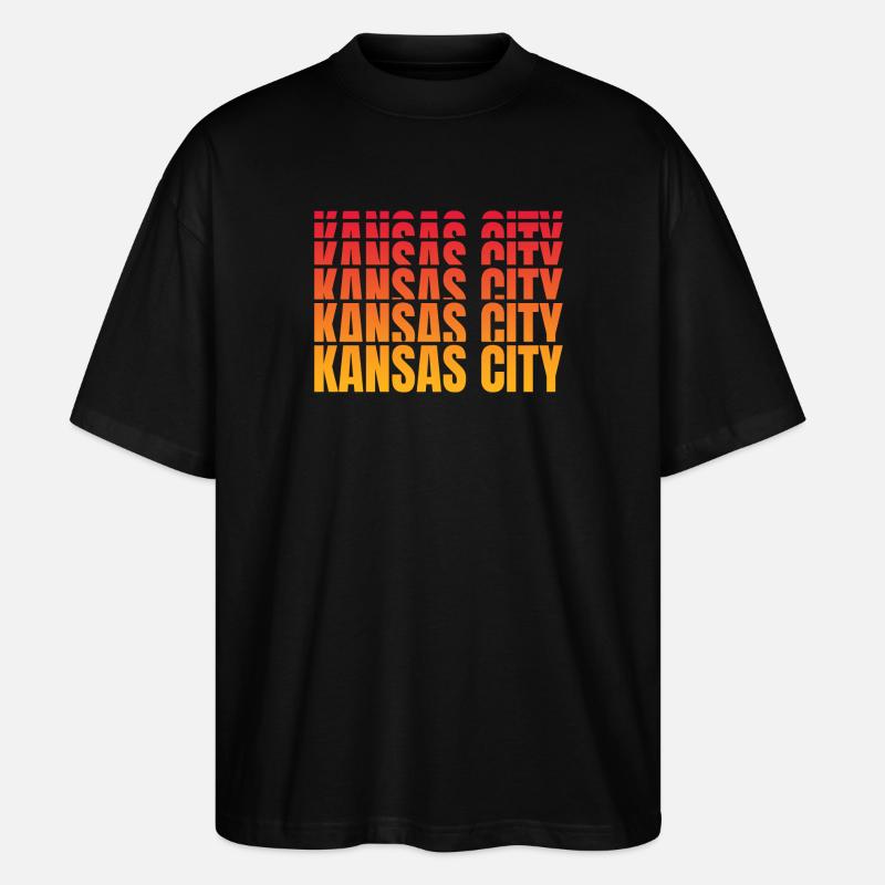Séquence de gradient de Kansas City - T-shirt bio Blaster 2.0 coupe oversize Stanley/Stella Unisexe - noir