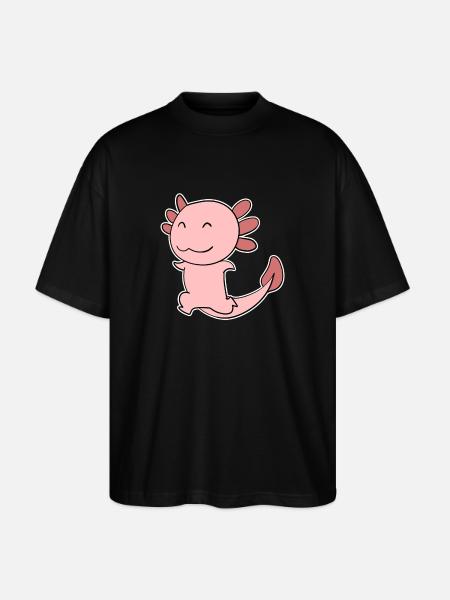 Axolotl motif - Stanley/Stella Oversized Unisex Organic T-shirt Blaster 2.0 - black