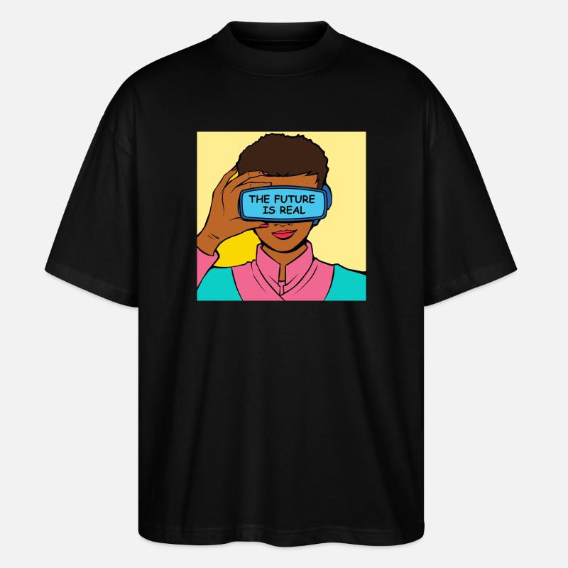 L’avenir, c’est Real VR Vision - T-shirt bio Blaster 2.0 coupe oversize Stanley/Stella Unisexe - noir