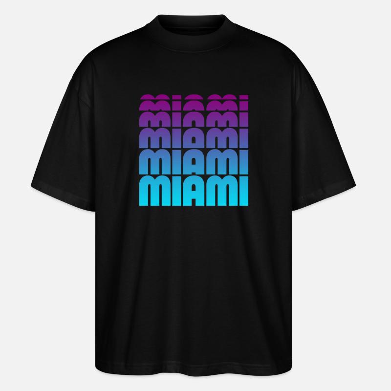 Miami Gradient Grid - Stanley/Stella Oversized Unisex Organic T-shirt Blaster 2.0 - black
