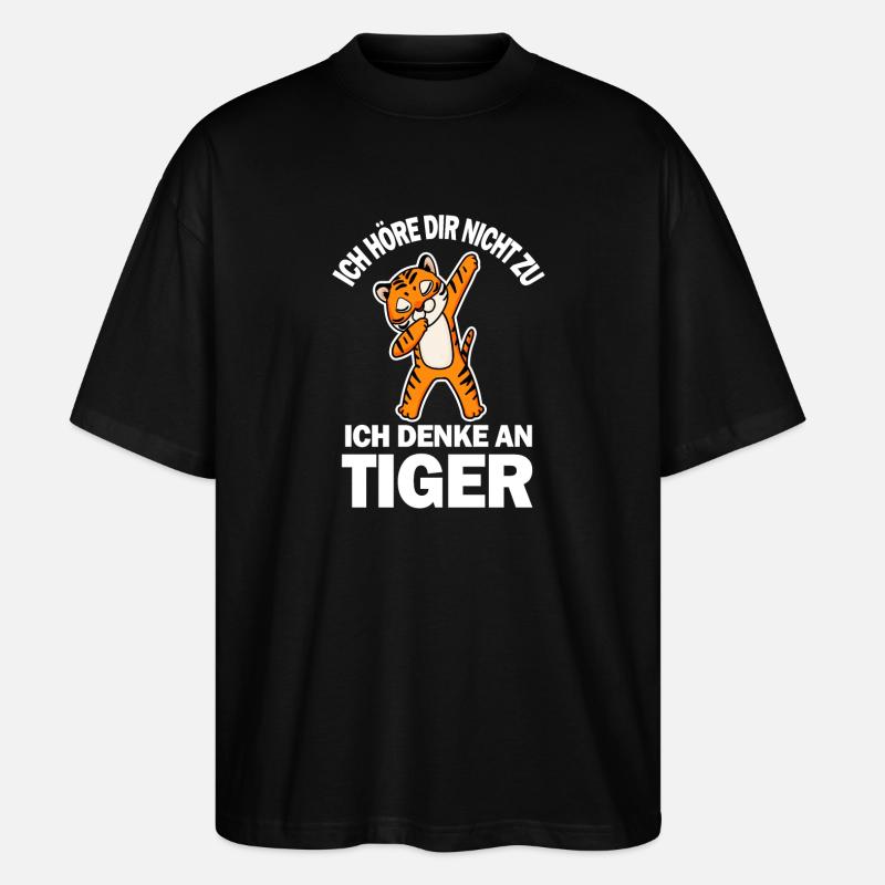 Tiger Spruch lustig - Stanley/Stella Oversized Unisex Bio T-Shirt Blaster 2.0 - Schwarz