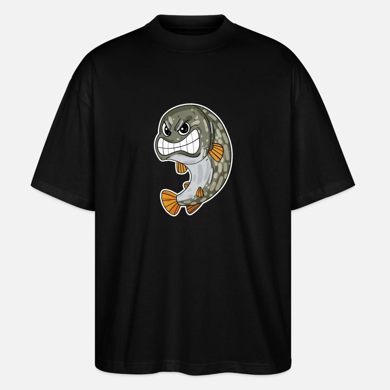 Pêche au brochet pêcheur - T-shirt bio Blaster 2.0 coupe oversize Stanley/Stella Unisexe - noir