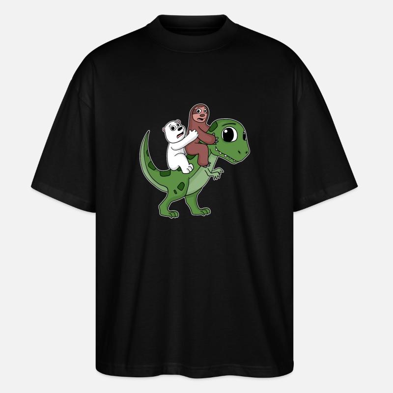 Dinosaure Dino Sloth Bear - T-shirt bio Blaster 2.0 coupe oversize Stanley/Stella Unisexe - noir