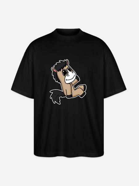 Pferd Pferde Hauspferd - Stanley/Stella Oversized Unisex Bio T-Shirt Blaster 2.0 - Schwarz