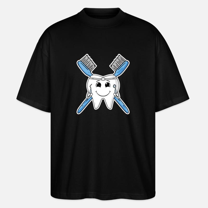 Tooth teeth - Stanley/Stella Oversized Unisex Organic T-shirt Blaster 2.0 - black