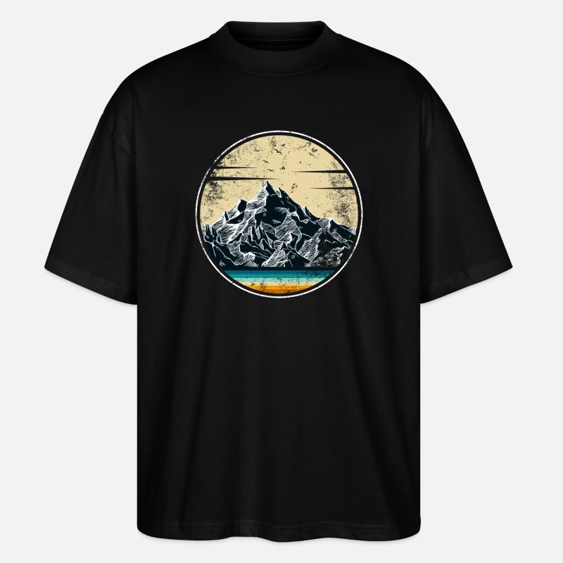 Alpines Sonnenuntergangspanorama - Stanley/Stella Oversized Unisex Bio T-Shirt Blaster 2.0 - Schwarz