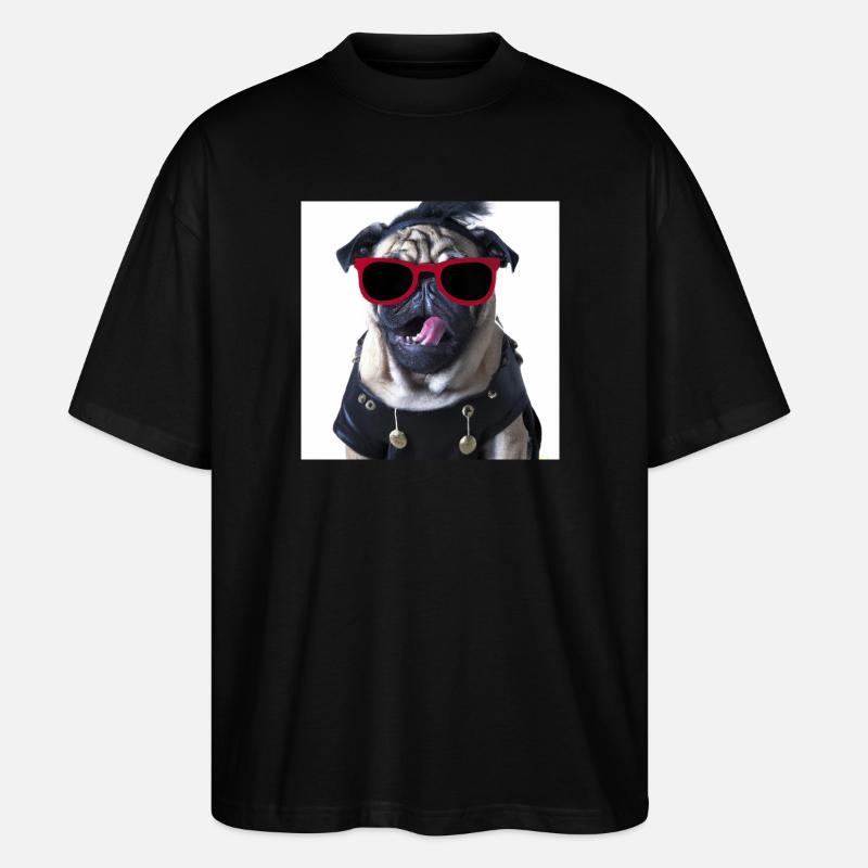 punk mops - Stanley/Stella Oversized Unisex Bio T-Shirt Blaster 2.0 - Schwarz