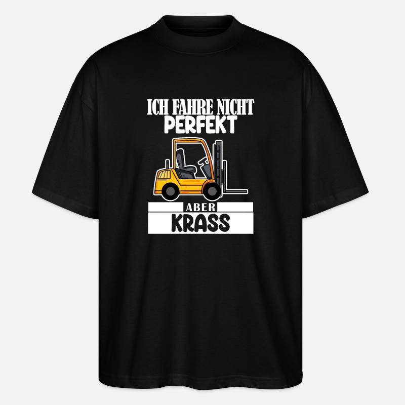 Staplerfahrer Gabelstapler Lager Logistik - Stanley/Stella Oversized Unisex Bio T-Shirt Blaster 2.0 - Schwarz