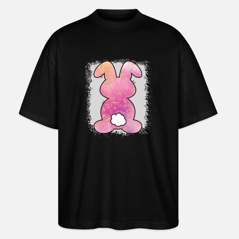 Leopard Print Bleached Easter - Stanley/Stella Oversized Unisex Organic T-shirt Blaster 2.0 - black