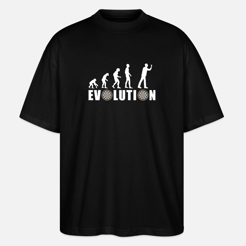 EVOLUTION DARTS Game Arrow Dartboard Gift - Stanley/Stella Oversized Unisex Organic T-shirt Blaster 2.0 - black