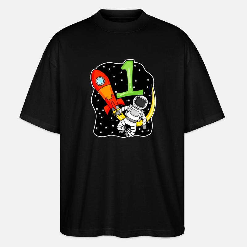 1 year old Young astronaut - Stanley/Stella Oversized Unisex Organic T-shirt Blaster 2.0 - black