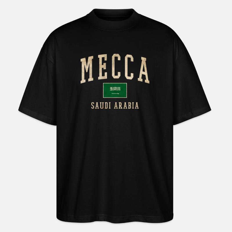 Emblème rétro saoudien de La Mecque - T-shirt bio Blaster 2.0 coupe oversize Stanley/Stella Unisexe - noir